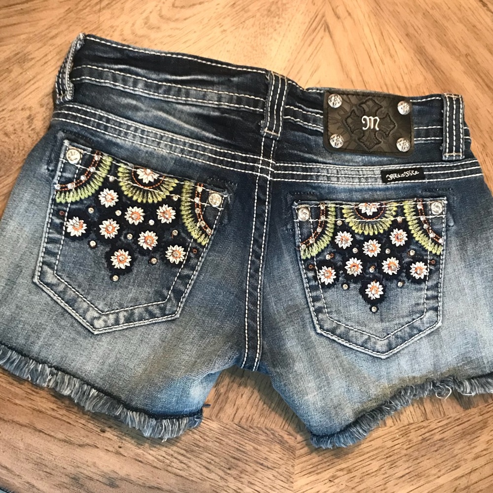 Miss Me Floral Jean Shorts